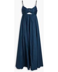zimmermann cutout knotted linen midi dress ZIMMERMANN Cutout Linen Midi Dress