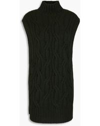 Autumn Cashmere - Weste mit rollkragen und zopfstrickmuster - Lyst