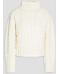 Theory - Cable-knit Wool And Cashmere-blend Turtleneck Sweater - Lyst