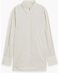 BITE STUDIOS - Striped Cotton And Silk-blend Shirt - Lyst