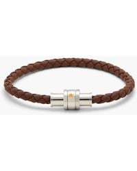 Montblanc - Braided Leather Bracelet - Lyst