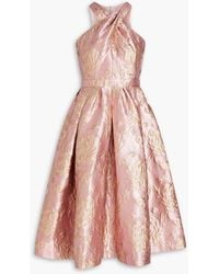 Huishan Zhang - Metallic Floral-brocade Midi Dress - Lyst