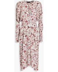 Isabel Marant - Kelky Gathered Floral-print Silk Crepe De Chine Dress - Lyst