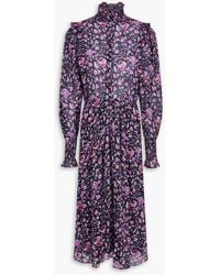 Isabel Marant - Ruffled Floral-print Cotton-mousseline Midi Dress - Lyst