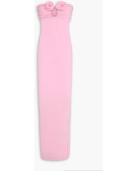 Magda Butrym - Strapless Floral-appliquéd Stretch-jersey Maxi Dress - Lyst