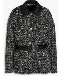 Maje - Belted Boucle-tweed Jacket - Lyst