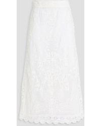 FARM Rio - Guipure Lace Midi Skirt - Lyst