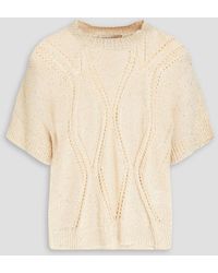 Gentry Portofino - Sequin-embellished Crochet-knit Sweater - Lyst