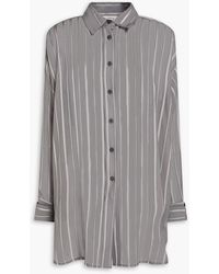 REMAIN Birger Christensen - Oversized Striped Georgette Shirt - Lyst