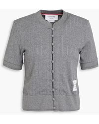 Thom Browne - Pointelle-knit Cotton-blend Cardigan - Lyst