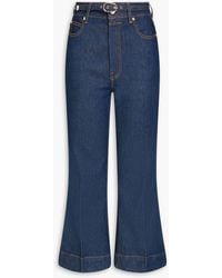 Zimmermann - Belted High-rise Kick-flare Jeans - Lyst