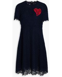 Valentino Garavani - Embroidered Cotton-blend Guipure Lace Mini Dress - Lyst