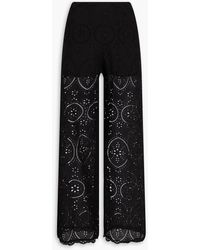 Charo Ruiz - Broderie Anglaise Cotton-Blend Wide-Leg Pants - Lyst