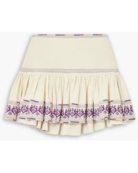 Isabel Marant - Tyruss Ruffled Embroidered Cotton-jacquard Mini Skirt - Lyst