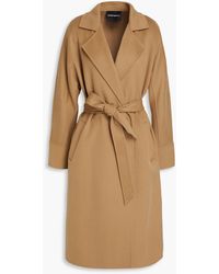 Emporio Armani - Belted Cashmere-felt Coat - Lyst