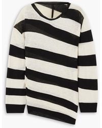 Petar Petrov - Asymmetric Striped Linen, Cashmere And Silk-blend Sweater - Lyst