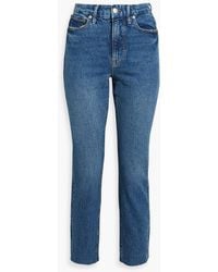 GOOD AMERICAN - Good Classic Frayed High-rise Slim-leg Jeans - Lyst
