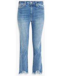 Jonathan Simkhai - River Frayed Mid-rise Straight-leg Jeans - Lyst