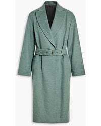 Brunello Cucinelli - Belted Wool And Cashmere-blend Felt Coat - Lyst