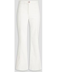 See By Chloé - Broderie Anglaise-trimmed High-rise Flared Jeans - Lyst