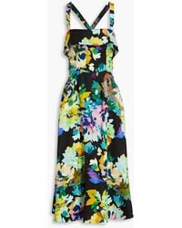 Nicholas - Carmellia Floral-print Linen Midi Dress - Lyst