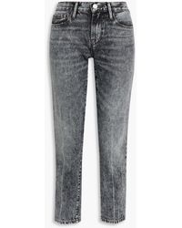 FRAME - Le nouveau halbhohe jeans mit geradem bein in acid-waschung - Lyst