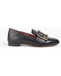 Bally - Janelle Buckled Glossed-Leather Collapsible-Heel Loafers - Lyst