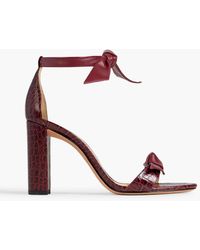 Alexandre Birman - Bow-embellished Croc-effect Leather Sandals - Lyst