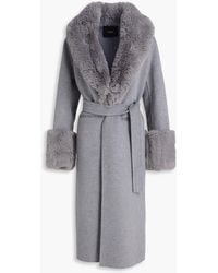 Maje - Wool-Blend Felt Coat - Lyst