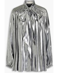 Alexandre Vauthier Gathered Silk-blend Jacquard Blouse - Metallic