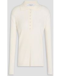 Another Tomorrow - Pullover aus einer gerippten merinowollmischung mit polokragen - Lyst