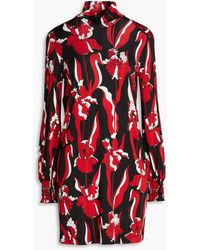 Boutique Moschino - Floral-print Jersey Turtleneck Mini Dress - Lyst