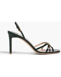 Tom Ford - Embellished Croc-effect Leather Slingback Sandals - Lyst