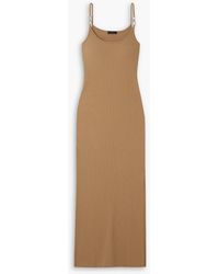 The Range - Embellished Ribbed Stretch-cotton Jersey Midi Dress - Lyst