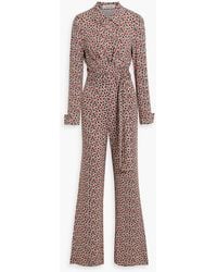 Diane von Furstenberg - Michele Printed Stretch-Jersey Wide-Leg Jumpsuit - Lyst