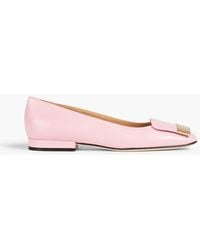 Sergio Rossi - Embellished Leather Flats - Lyst