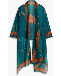 Etro - Printed Silk-georgette Jacket - Lyst