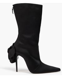 Magda Butrym - Floral-appliquéd Satin Ankle Boots - Lyst