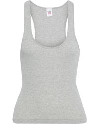 RE/DONE + Hanes 90s Mélange Ribbed Cotton-jersey Tank - Multicolour