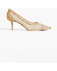 Jimmy Choo - Love 65 Lace And Leather Pumps - Lyst