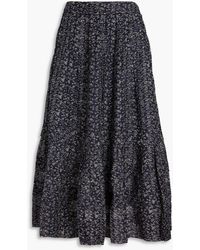 Ulla Johnson - Diana Floral-print Cotton And Silk-blend Midi Skirt - Lyst