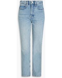 FRAME - Le high n tight hoch sitzende jeans mit geradem bein in ausgewaschener optik - Lyst