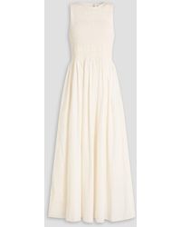 Faithfull the Brand - Alena Shirred Cotton-Poplin Maxi Dress - Lyst