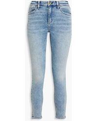 Rag & Bone - Cate Cropped Distressed Mid-rise Skinny Jeans - Lyst