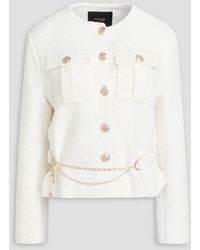 Maje - Belted Cotton-blend Tweed Jacket - Lyst