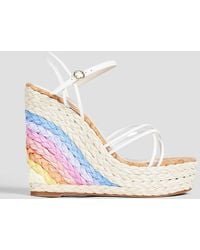 Sophia Webster - Ines Faux Leather, Pvc And Faux Raffia Espadrille Wedge Sandals - Lyst
