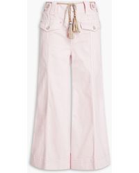Zimmermann - Hoch sitzende cropped jeans mit weitem bein - Lyst
