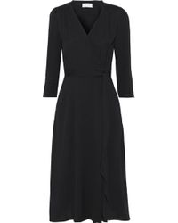 Goat Glenda Cady Midi Wrap Dress Midnight Blue