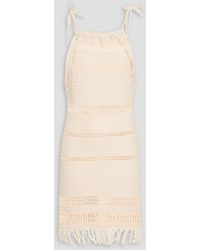 Isabel Marant - Aralia Fringed Crocheted Cotton Mini Dress - Lyst