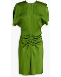 Victoria Beckham - Gathered Satin-Crepe Mini Dress - Lyst